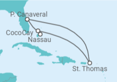 Itinerário do Cruzeiro Ilhas Virgens Americanas, Bahamas - Royal Caribbean