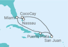 Itinerário do Cruzeiro Porto Rico, Bahamas - Royal Caribbean