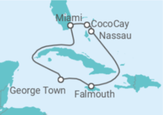 Itinerário do Cruzeiro Bahamas, Jamaica, Ilhas Caimão - Royal Caribbean