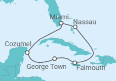 Itinerário do Cruzeiro Bahamas, México, Ilhas Caimão, Jamaica - Royal Caribbean