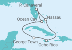 Itinerário do Cruzeiro Bahamas, Jamaica, Ilhas Caimão - MSC Cruzeiros