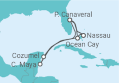 Itinerário do Cruzeiro Caraíbas Mexicanas - MSC Cruzeiros