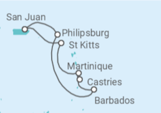 Itinerário do Cruzeiro Sint Maarten, Barbados, Santa Lúcia, Martinique - Virgin Voyages