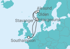 Itinerário do Cruzeiro Noruega - Cunard