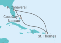 Itinerário do Cruzeiro Ilhas Virgens Americanas, Bahamas - Royal Caribbean