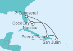 Itinerário do Cruzeiro Bahamas, Porto Rico - Royal Caribbean