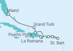 Itinerário do Cruzeiro Bahamas, República Dominicana, Guadalupe - Explora Journeys