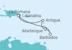 Itinerário do Cruzeiro Antígua E Barbuda, República Dominicana, Barbados - MSC Cruzeiros