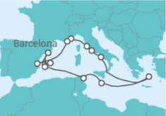 Itinerário do Cruzeiro Espanha, Tunísia, Malta, Itália, Monaco, França - Explora Journeys