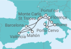 Itinerário do Cruzeiro Monaco, França, Espanha, Itália - Explora Journeys