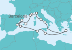 Itinerário do Cruzeiro Espanha, Tunísia, Malta, Itália, Monaco, França - Explora Journeys