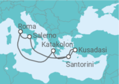 Itinerário do Cruzeiro Itália, Grécia, Turquia - Princess Cruises