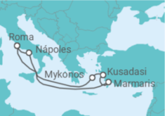 Itinerário do Cruzeiro Delicias das Ilhas Gregas TI - MSC Cruzeiros