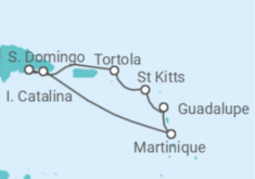 Itinerário do Cruzeiro Ilhas Virgens Britânicas, República Dominicana, Martinique - Costa Cruzeiros