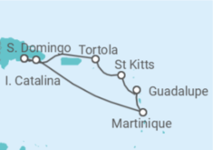 Itinerário do Cruzeiro Martinique, Guadalupe, Ilhas Virgens Britânicas - Costa Cruzeiros
