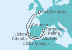 Itinerário do Cruzeiro Portugal, Espanha, Gibraltar - MSC Cruzeiros