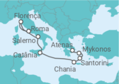 Itinerário do Cruzeiro Itália, Grécia - Virgin Voyages