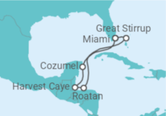 Itinerário do Cruzeiro Honduras, México - NCL Norwegian Cruise Line