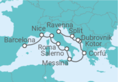 Itinerário do Cruzeiro De Barcelona a Ravenna (Italia) - NCL Norwegian Cruise Line