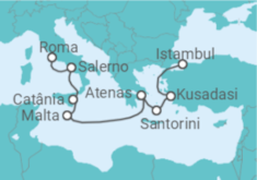 Itinerário do Cruzeiro Itália, Malta, Grécia, Turquia - NCL Norwegian Cruise Line