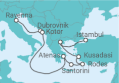Itinerário do Cruzeiro Croácia, Montenegro, Grécia, Turquia - NCL Norwegian Cruise Line