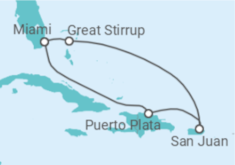 Itinerário do Cruzeiro Porto Rico - NCL Norwegian Cruise Line