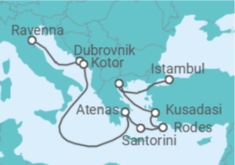 Itinerário do Cruzeiro Croácia, Montenegro, Grécia, Turquia - NCL Norwegian Cruise Line