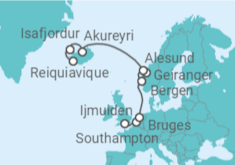 Itinerário do Cruzeiro Bélgica, Holanda, Noruega, Islândia - NCL Norwegian Cruise Line