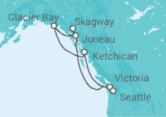 Itinerário do Cruzeiro Mares de Gelo Alasca 2027 - NCL Norwegian Cruise Line