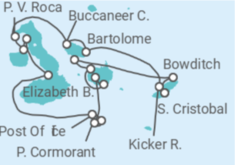Itinerário do Cruzeiro Ilhas Galápagos - Silversea