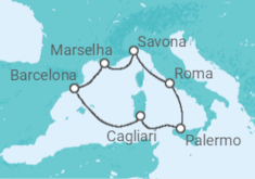 Itinerário do Cruzeiro Itália, França, Espanha - Costa Cruzeiros