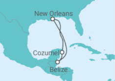 Itinerário do Cruzeiro Belize, México - Carnival Cruise Line