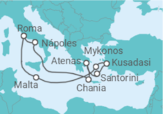 Itinerário do Cruzeiro Malta, Grécia, Turquia, Itália - Celebrity Cruises