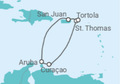 Itinerário do Cruzeiro Aruba, Curaçao, Ilhas Virgens Americanas, Ilhas Virgens Britânicas - NCL Norwegian Cruise Line