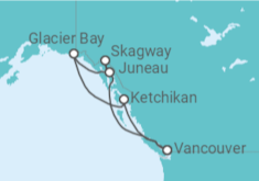 Itinerário do Cruzeiro Alasca - Princess Cruises