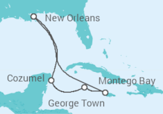 Itinerário do Cruzeiro México, Ilhas Caimão, Jamaica - Royal Caribbean