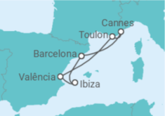 Itinerário do Cruzeiro França, Espanha - Virgin Voyages