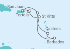 Itinerário do Cruzeiro Curaçao, Bonaire, Santo Eustáquio e Saba, Ilhas Virgens Americanas, Ilhas Virgens Britânicas - NCL Norwegian Cruise Line