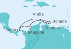Itinerário do Cruzeiro Colômbia, Curaçao, Bonaire, Santo Eustáquio e Saba, Aruba - Royal Caribbean