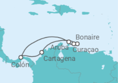 Itinerário do Cruzeiro Bonaire, Santo Eustáquio e Saba, Curaçao, Aruba, Panamá - Royal Caribbean