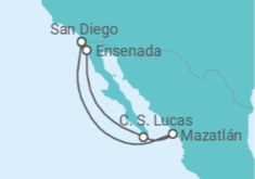Itinerário do Cruzeiro México - Disney Cruise Line