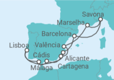 Itinerário do Cruzeiro França, Espanha, Portugal - Costa Cruzeiros