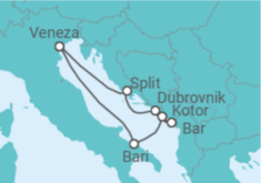 Itinerário do Cruzeiro Itália, Montenegro, Croácia - Costa Cruzeiros