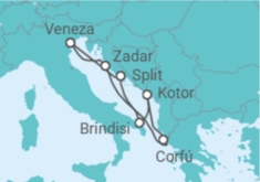 Itinerário do Cruzeiro Croácia, Itália, Grécia, Montenegro - MSC Cruzeiros