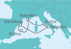 Itinerário do Cruzeiro Itália, Espanha, França - Royal Caribbean