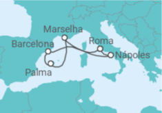 Itinerário do Cruzeiro Itália, França, Espanha - Royal Caribbean