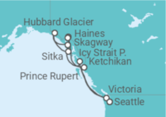 Itinerário do Cruzeiro Alasca - Virgin Voyages