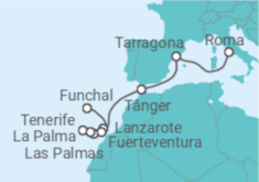 Itinerário do Cruzeiro Ilhas Canárias TI - MSC Cruzeiros