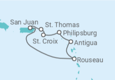 Itinerário do Cruzeiro Ilhas Virgens Americanas, Sint Maarten, Antígua E Barbuda - Royal Caribbean
