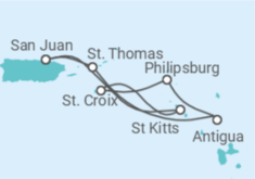 Itinerário do Cruzeiro Ilhas Virgens Americanas, Antígua E Barbuda, Sint Maarten - Royal Caribbean